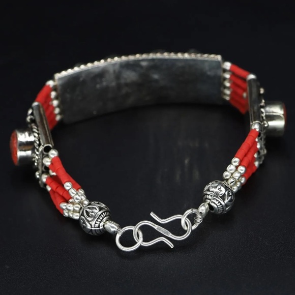 Tibetan silver gemstone ethnic bracelets - Picture 12 of 14